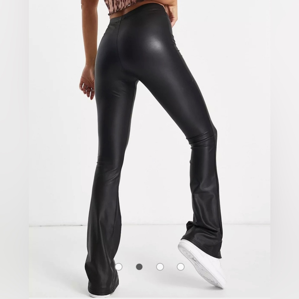 Wet Seal Faux Leather Flare Leggings